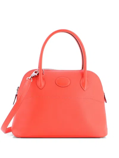 Pre-owned Hermes Bolide Bag Epsom 27 Satchel In Red