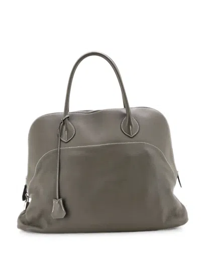 Pre-owned Hermes Bolide Bag Sikkim Relax 40 Satchel In Green