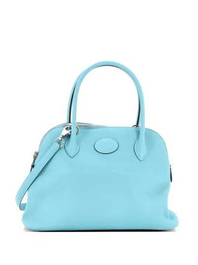 Pre-owned Hermes Bolide Bag Swift 27 Satchel In Blue