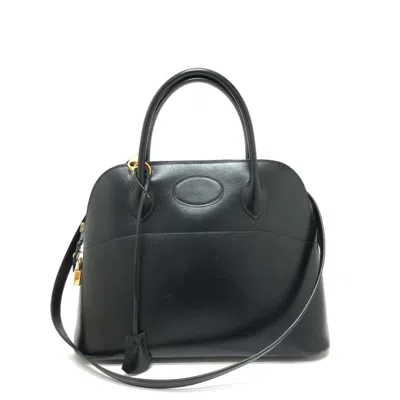 Pre-owned Hermes Bolide Black Box Calf Leather Handbag Shoulder Bag ()