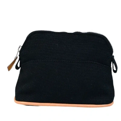 Hermes Hermès Bolide Black Cotton Clutch Bag ()
