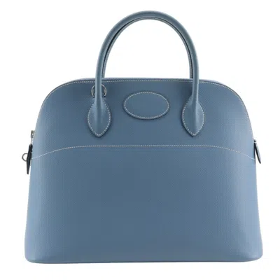 Pre-owned Hermes Bolide Blue Jean Epsom Leather Handbag ()