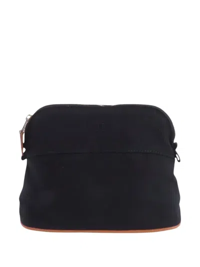 Pre-owned Hermes Bolide Canvas Clutch In Black