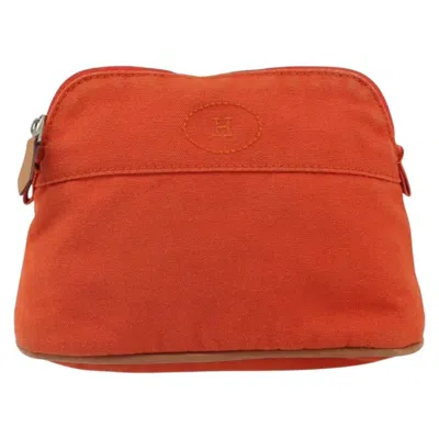 Pre-owned Hermes Bolide Canvas Orange Canvas Clutche & Pouche Bag ()