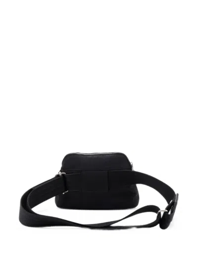 Pre-owned Hermes Bolide Ceinture Balle De Golf Toile And Leather Gm Belt Bag In Black