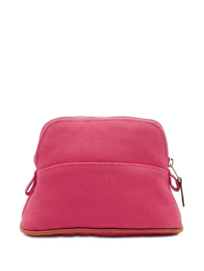 Pre-owned Hermes Bolide Cosmetic Pouch In Pink