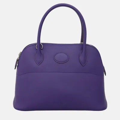Pre-owned Hermes Bolide Crocus Epsom Leather 27 Bag In Blue