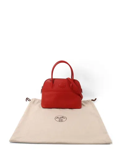 Pre-owned Hermes Bolide Epsom Handbag In Red