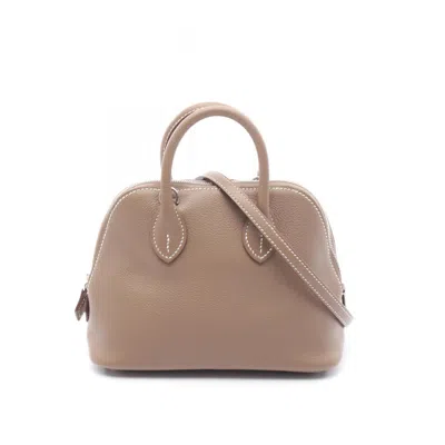 Pre-owned Hermes Bolide Etoupe Leather Handbag () In Multi