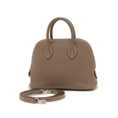 Pre-owned Hermes Bolide Etoupe Leather Handbag () In Multi