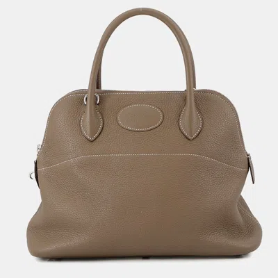 Pre-owned Hermes Bolide Etoupe Taurillon Clemence Size 31 In Brown