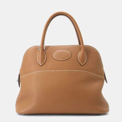 Pre-owned Hermes Bolide Gold Taurillon Clemence Size 31
