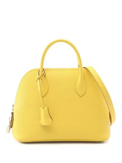 Pre-owned Hermes Bolide Handbag In Yellow