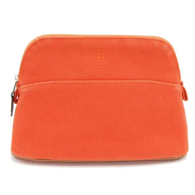 Hermes Bolide Leather Clutch Bag () In Orange
