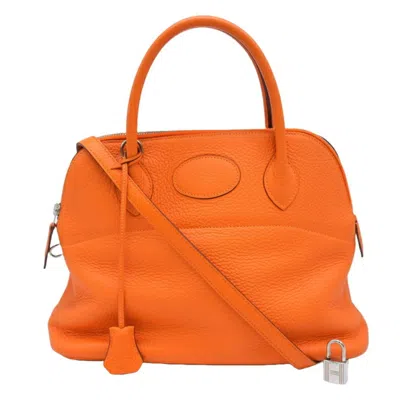 Hermes Bolide Leather Handbag () In Orange