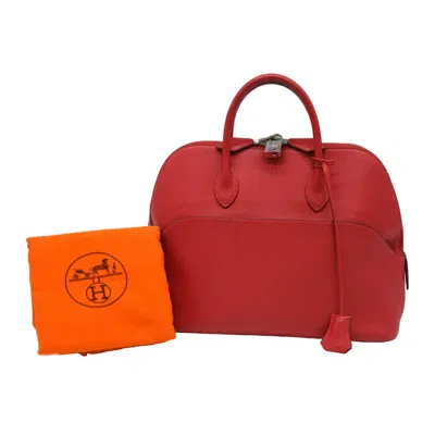 Hermes Bolide Leather Handbag () In Red