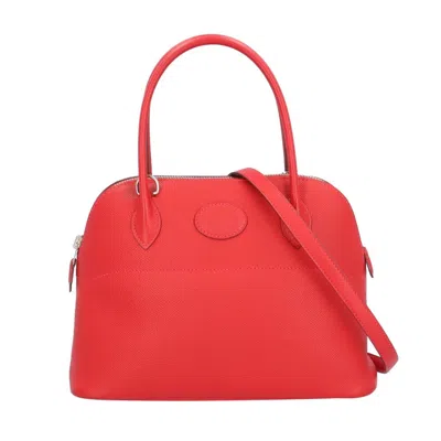 Pre-owned Hermes Bolide Leather Shoulder Bag () In Red