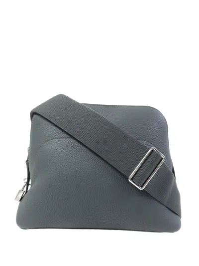 Pre-owned Hermes Bolide Messenger Shoulder Bag In Gray