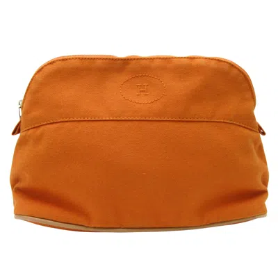 Hermes Hermès Bolide Orange Cotton Clutch Bag ()