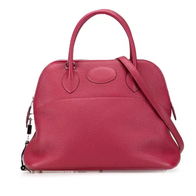 Pre-owned Hermes Bolide Pink Ruby Taurillon Clemence Leather Handbag Shoulder Bag ()