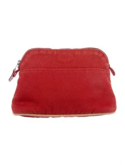 Pre-owned Hermes Bolide Pm Cosmetic Pouch In Red