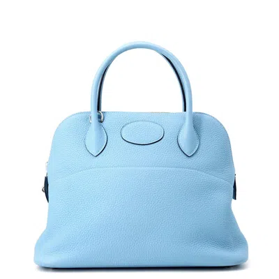 Pre-owned Hermes Bolide Silver Taurillon Clemence Leather Handbag Shoulder Bag ()