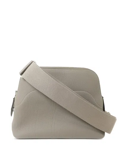 Pre-owned Hermes Bolide Togo Shoulder Bag In Gray