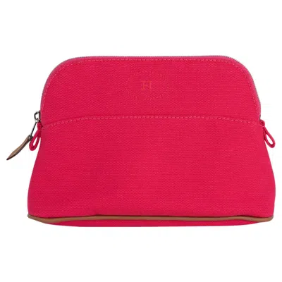 Pre-owned Hermes Bolide Travel Case / Pouch Medium Model Hibiscus New In Red