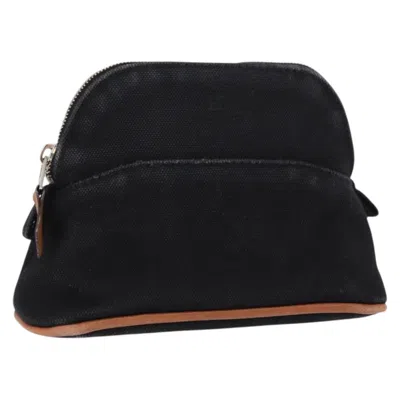 Pre-owned Hermes Bolide Travel Pouch Canvas Black Canvas Clutche & Pouche Bag ()
