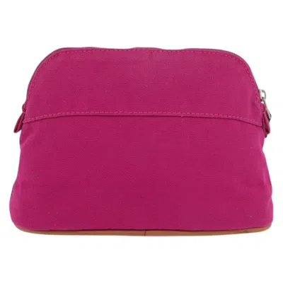 Pre-owned Hermes Bolide Travel Pouch Canvas Pink Canvas Clutche & Pouche Bag ()