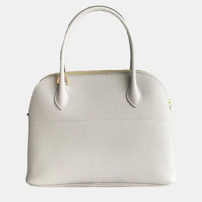 Pre-owned Hermes Bolide27 Epsom Bag In White
