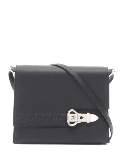 Pre-owned Hermes Bookle Serie Leather Shoulder Bag In Black