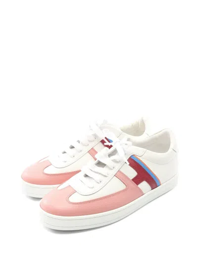 Pre-owned Hermes Boomerang Low-cut Sneakers In White