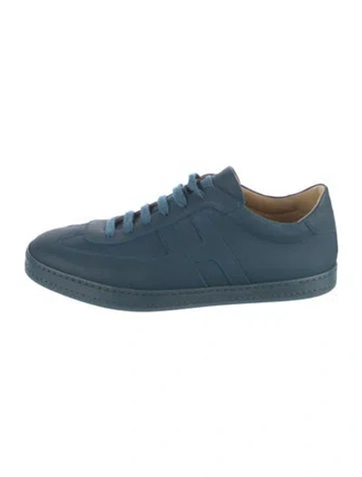 Pre-owned Hermes Boomerang Sneakers In Blue