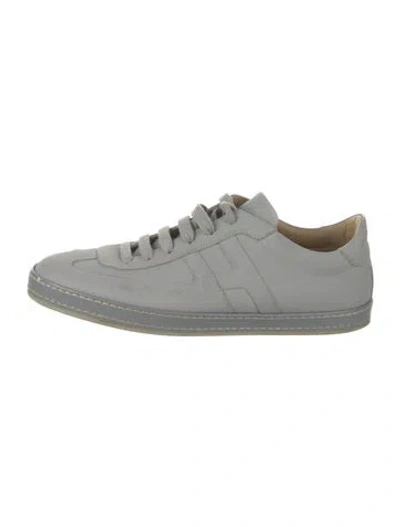 Pre-owned Hermes Boomerang Sneakers In Gray