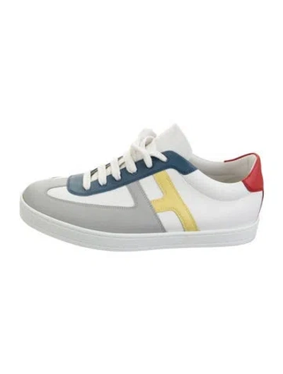 Pre-owned Hermes Boomerang Sneakers In Grey/white