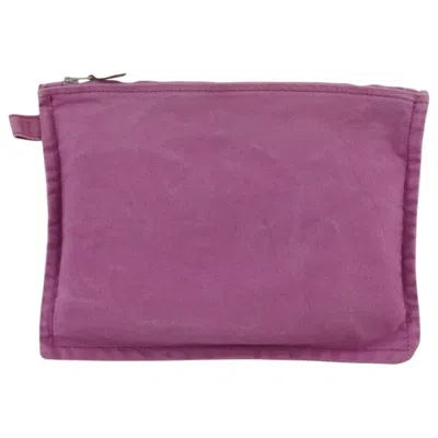 Pre-owned Hermes Hermès Bora Bora Purple Canvas Clutch Bag ()