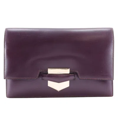 Pre-owned Hermes Bordeaux Box Calf Leather Clutch Bag ()