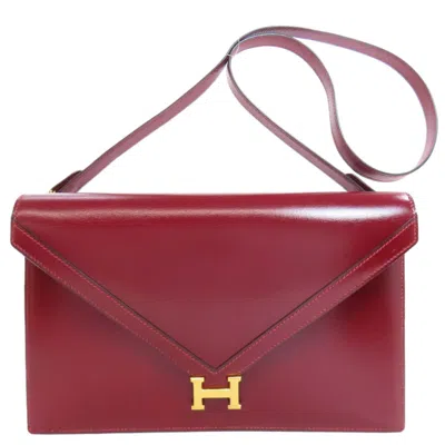 Pre-owned Hermes Bordeaux Box Calf Leather Shoulder Bag ()