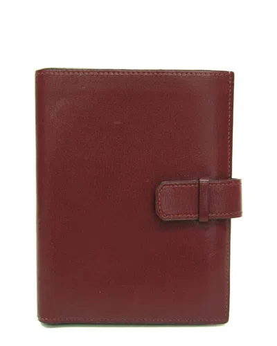 Hermes Hermès Bordeaux Box Calf Leather Wallet (authentic Pre-loved)
