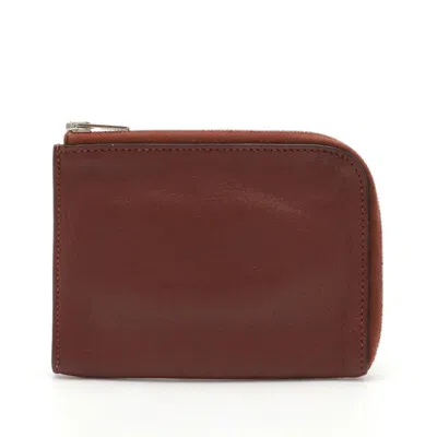 Pre-owned Hermes Bordeaux Chevre Leather Coin Purse/coin Case ()