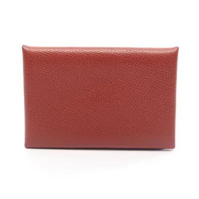Pre-owned Hermes Bordeaux Epsom Leather Coin Purse/coin Case () In Burgundy