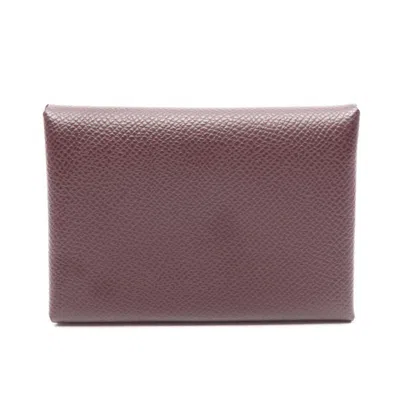 Pre-owned Hermes Bordeaux Epsom Leather Coin Purse/coin Case ()