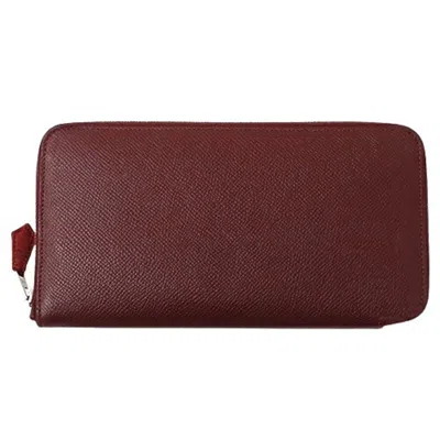 Pre-owned Hermes Bordeaux Epsom Leather Long Wallet (bi-fold) ()