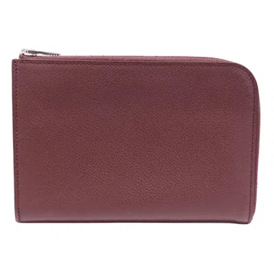 Pre-owned Hermes Bordeaux Long Wallet (bi-fold) () In Burgundy