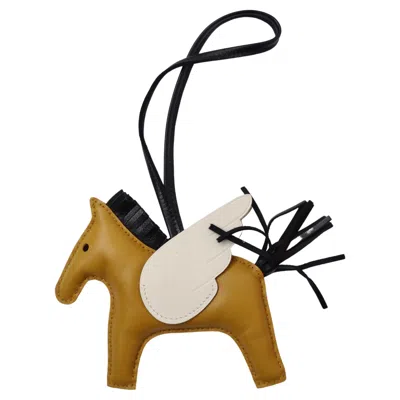 Pre-owned Hermes Hermès Bosphore Pegasus Horse Rodeo Bag Charm Pm In Brown