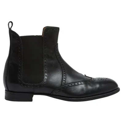 Pre-owned Hermes Hermès Bottines Cuir Noir Eu39 Black Leather Brighton Boots Uk6 Us8.5