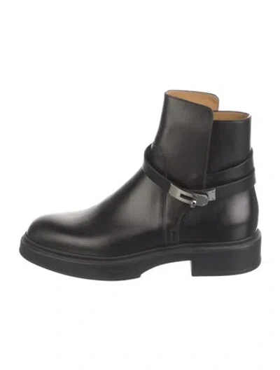 Pre-owned Hermes Bottines Veo Leather Boots In Black