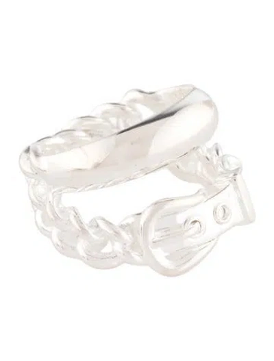 Pre-owned Hermes Boucle Sellier Inflexible Ring, Large Model In Multi