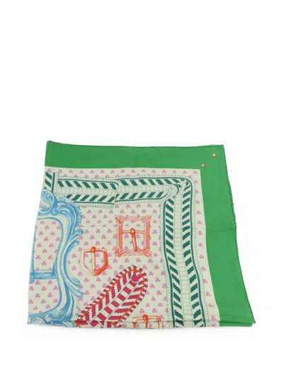 Pre-owned Hermes Boucles Et Galons Du Tsar Scarf In Neutral